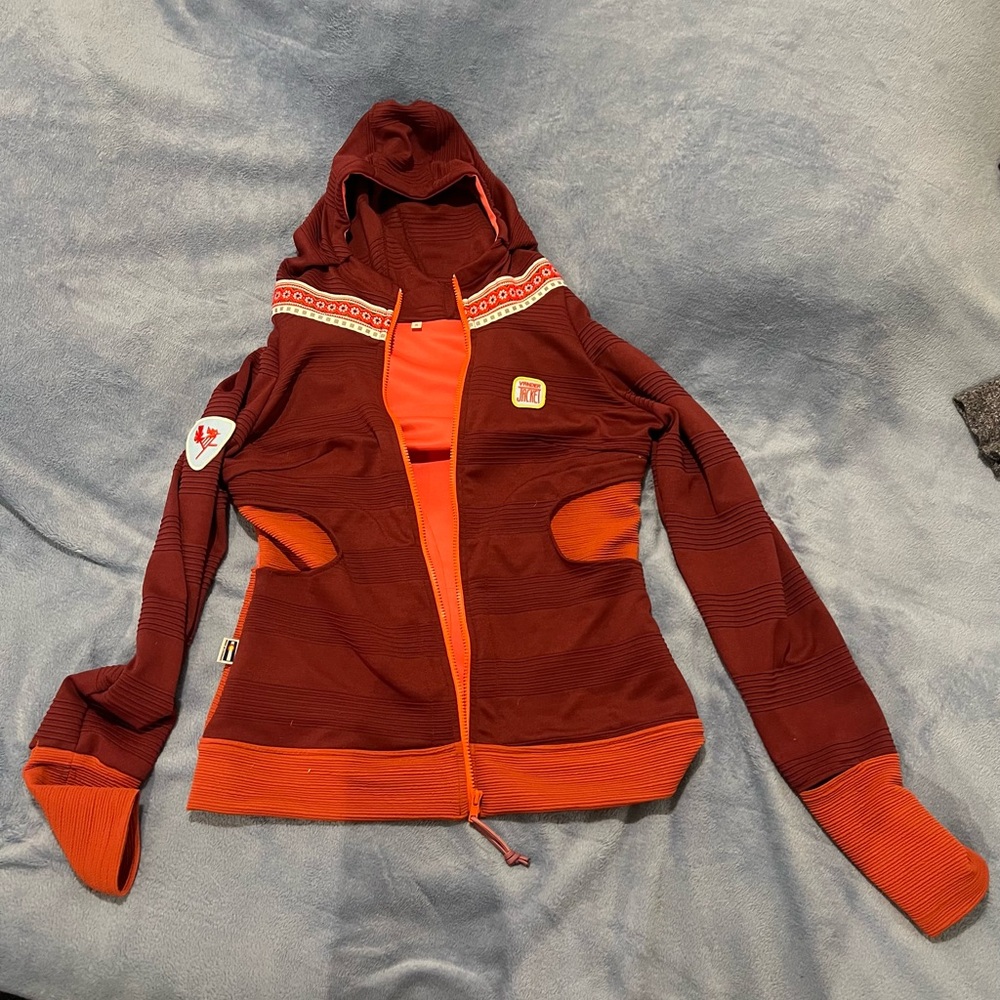 Stylish Red and Orange Women's Jacket